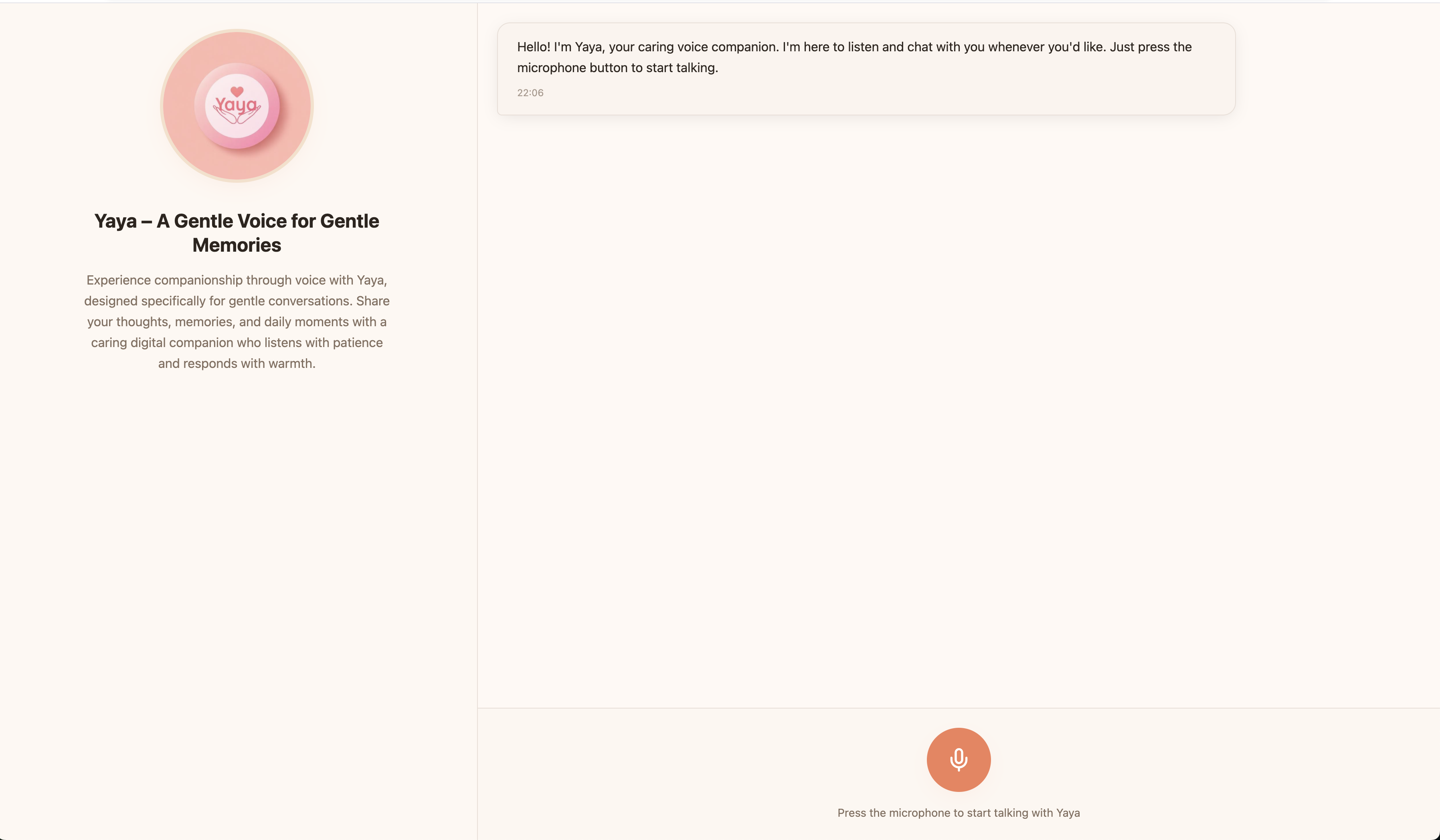 Yaya – Caring Voice Companion (MVP)